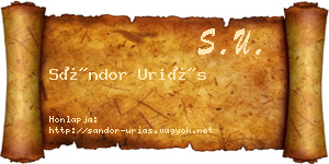 Sándor Uriás névjegykártya